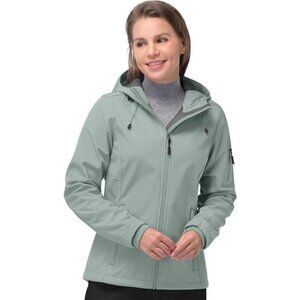 Womens Softshell Jacket Fleece Lined Hooded Warm Windproof Waterproof Outdoor Co